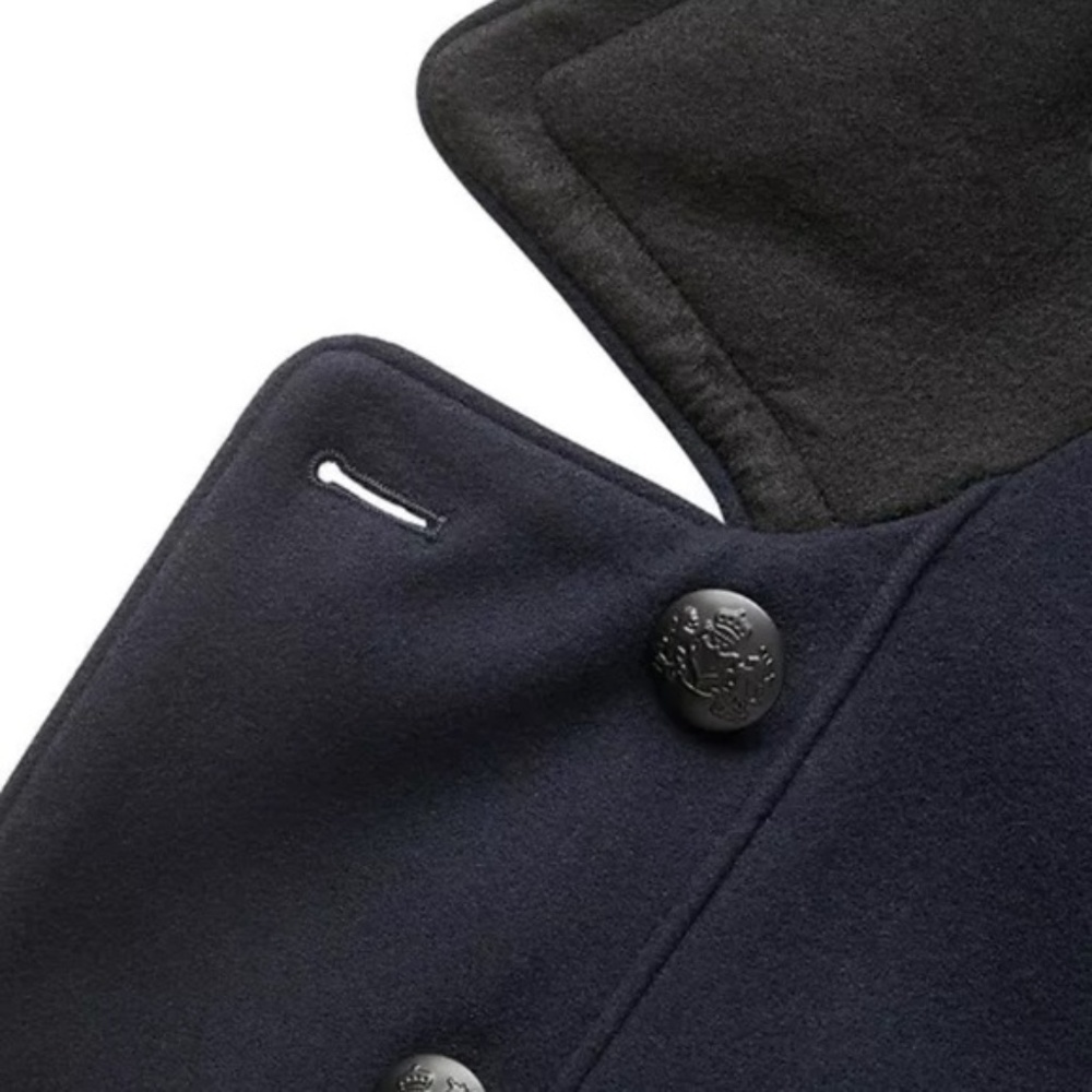 Banana Repulbic Melton Military Coat Navy 2 4 6 - Picture 3 of 8